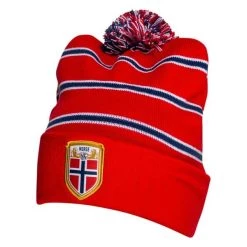 MERCHANDISE Norwegen Mütze Crest - Rot/Navy