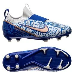 Nike Air Zoom Mercurial Vapor 15 Academy MG CR7 Personal Edition - Weiß/Metallic Copper/Blau Kinder