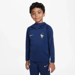 Nike Frankreich Hoodie Dri-FIT Academy Pro - Navy/Gold Kinder