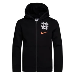 Nike England Hoodie NSW Club FZ Frauen EM 2022 - Schwarz/Rot Kinder