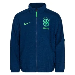 Nike Brazil Track Jacke Swoosh French Terry - Navy/Green Spark